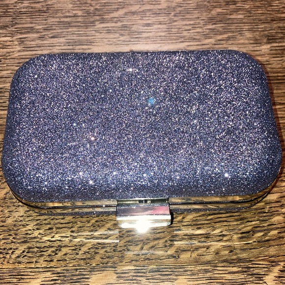 RSVP silver evening clutch or shoulder bag, hard case, see pics for size $20 - Picture 2 of 7